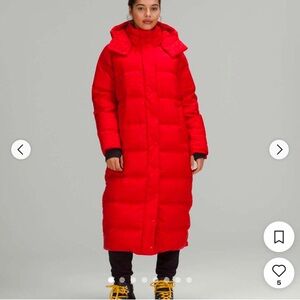 lululemon Wunder Puff Long Jacket (Size 4, Grenadine Red)